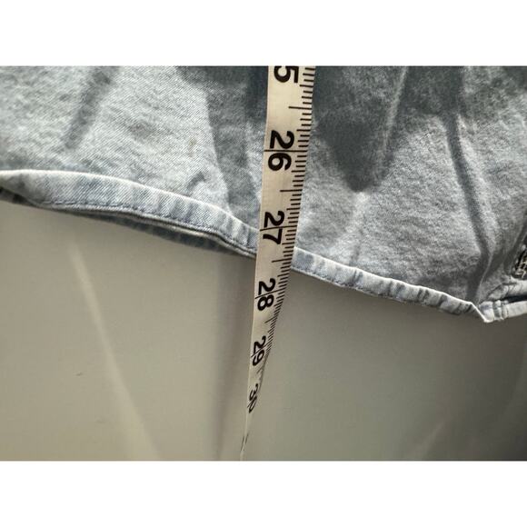 Vintage Wrangler Flex Work Shirt Light Wash Well-Worn Size Medium Button Up - Picture 8 of 10